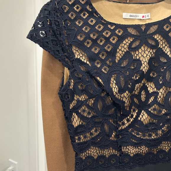 Bailey 44 lace contrast peplum top with Banana Republic skirt - Picture 2 of 6